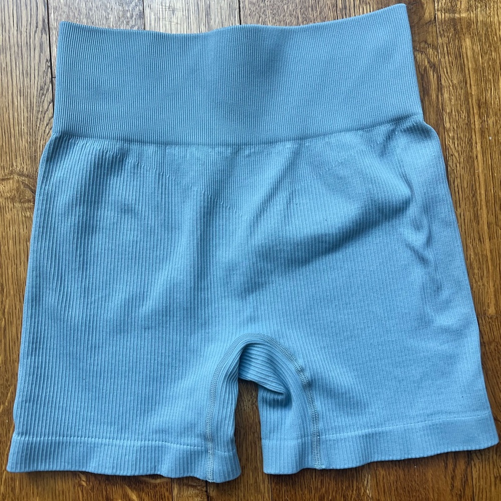 Blue Ribbed Women's Workout Set - Picture 7 of 8